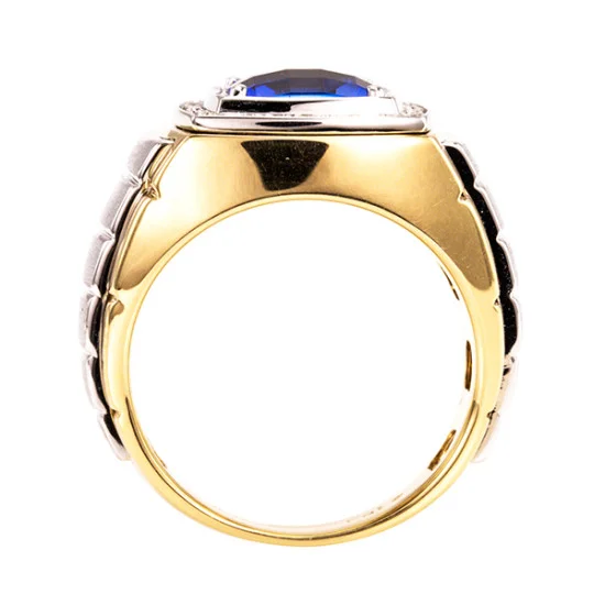 Diamond and sapphire hot sale band yellow gold